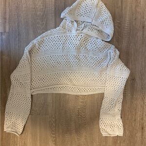 Sincerely Jules Cream Crochet Turtleneck Sweater